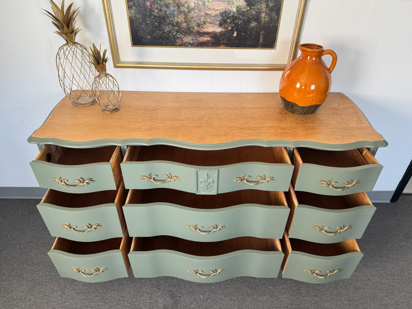 Sage Green French Provincial Dresser