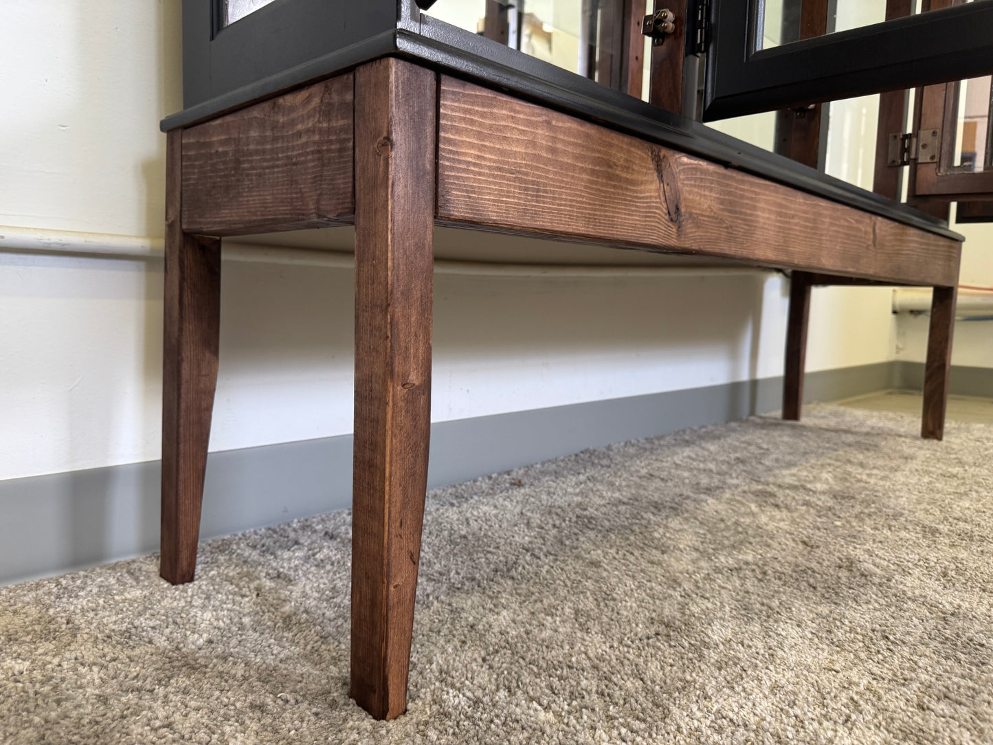 Black Hutch with Custom Wood Base