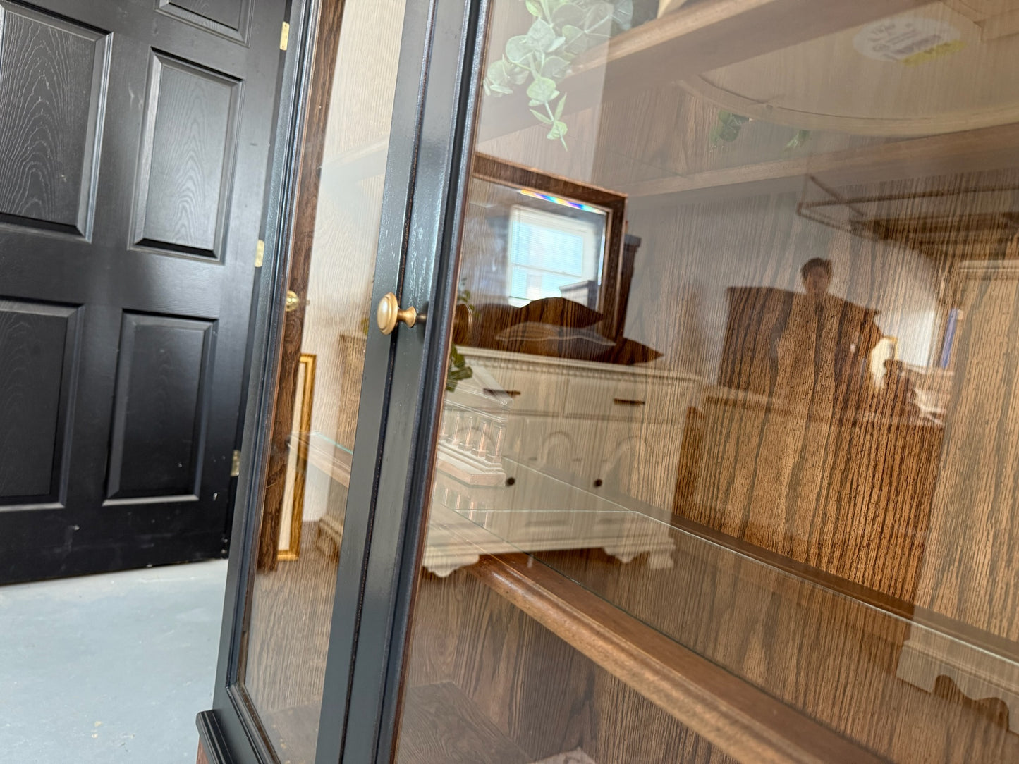 Black Glass Display Hutch