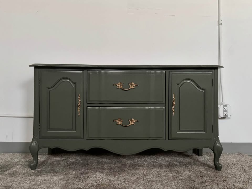 French Provincial Buffet in Sage Green
