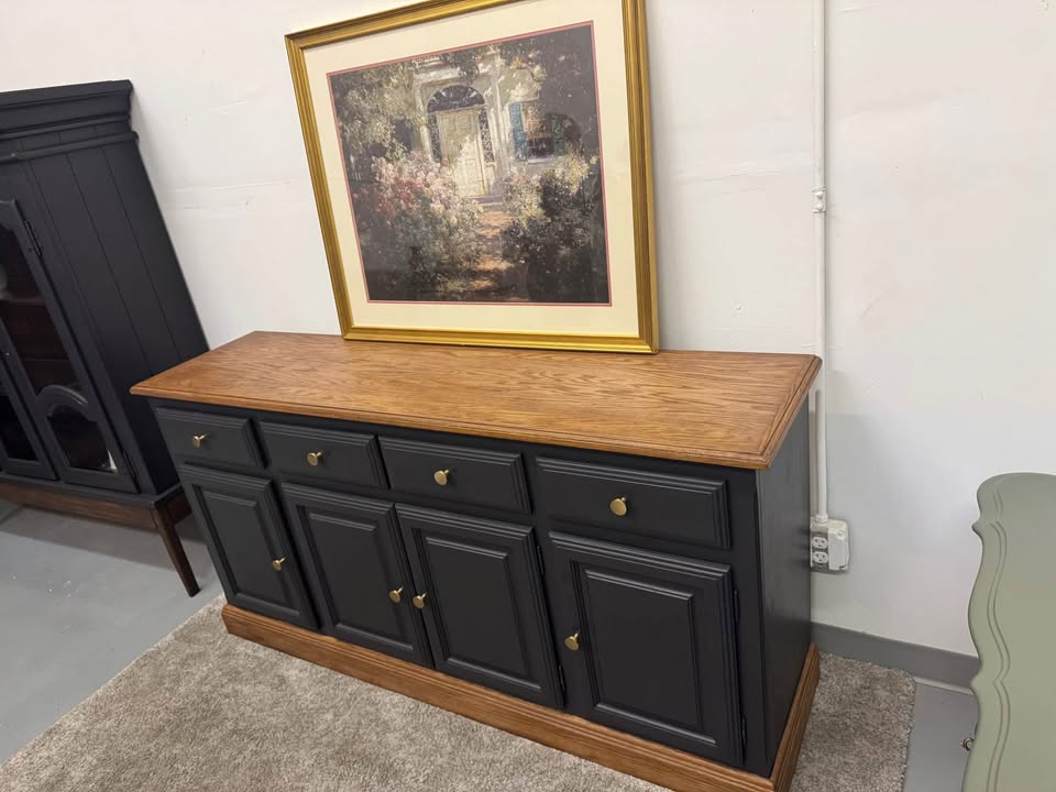 Black Buffet with Walnut Accents