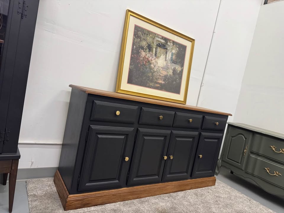 Black Buffet with Walnut Accents