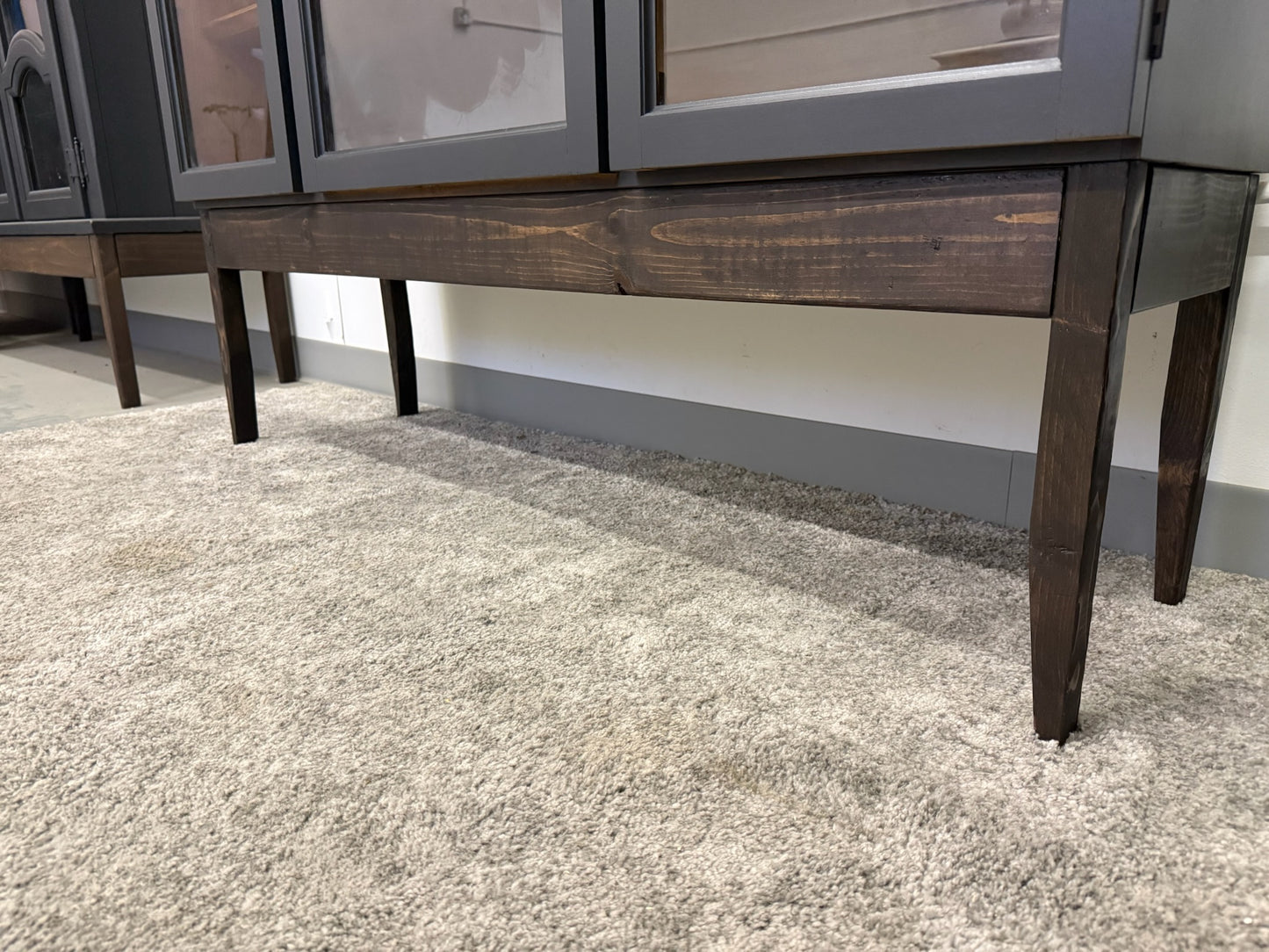 MCM Black Hutch with Wood Base