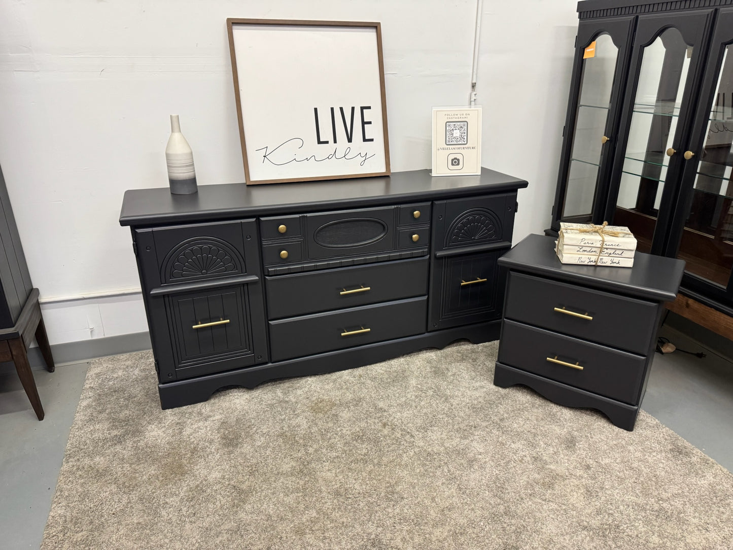 Black Dresser & Nightstand Set