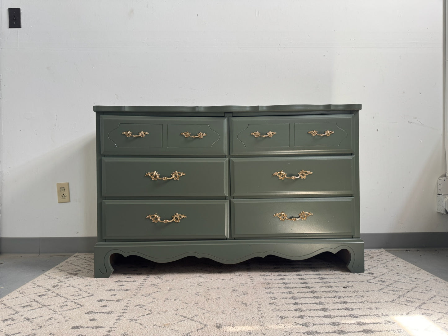 Sage Green 6-Drawer Dresser