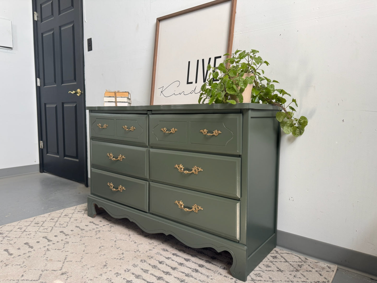 Sage Green 6-Drawer Dresser
