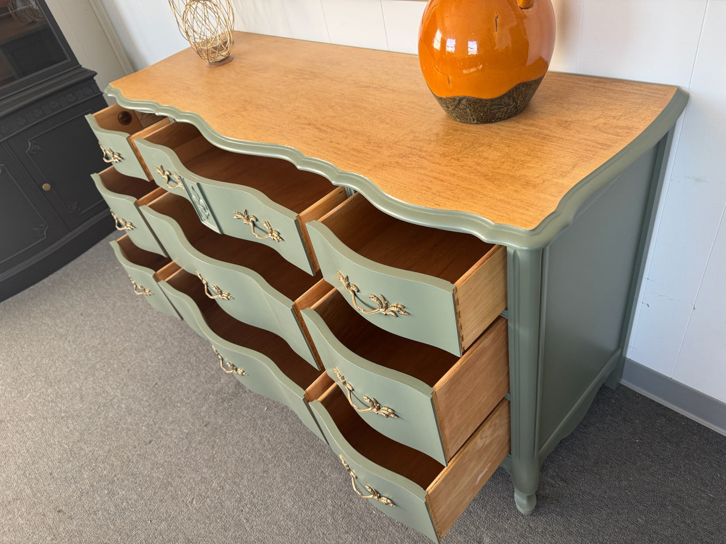 Sage Green French Provincial Dresser