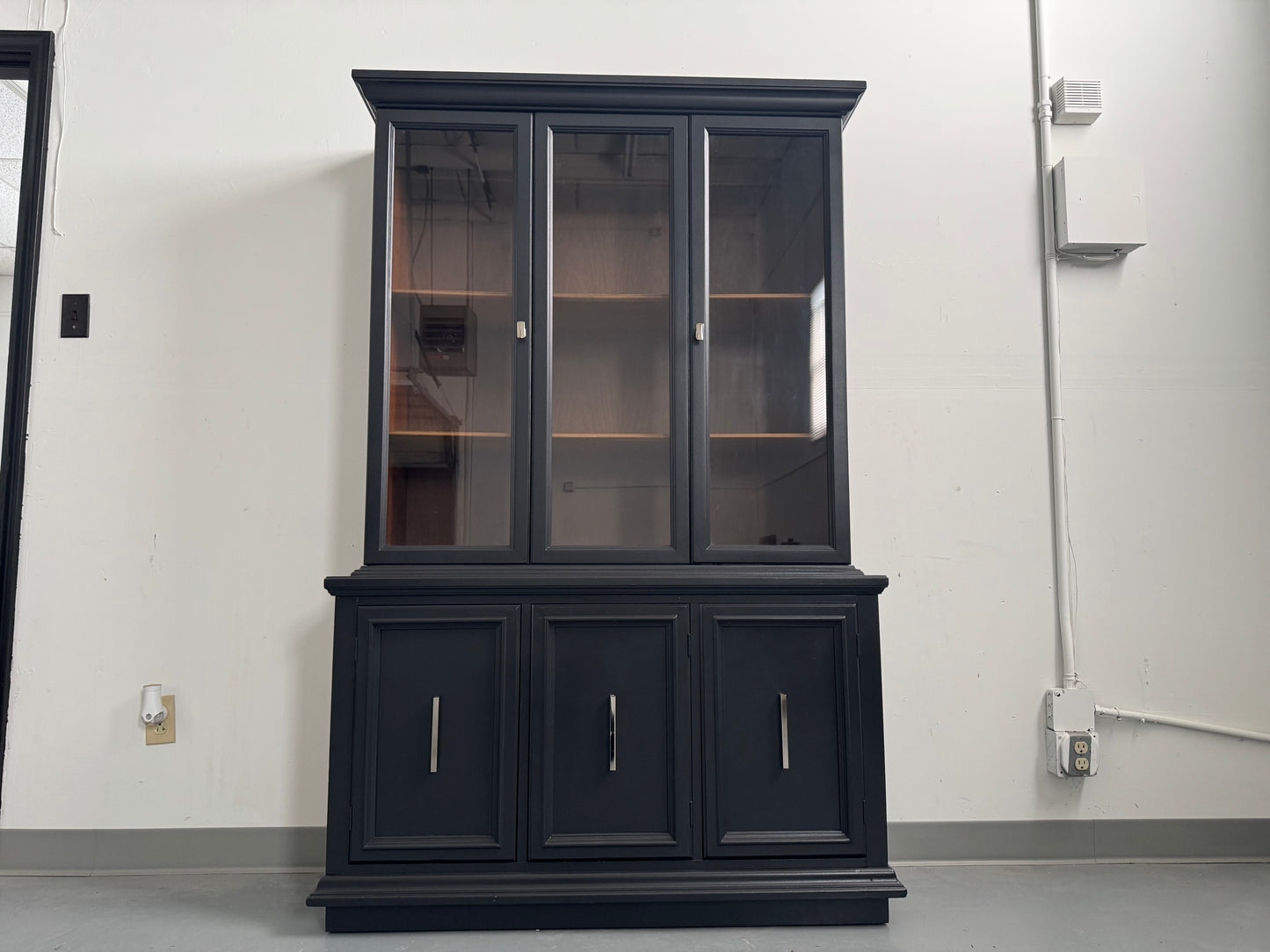 Tall Black Modern Hutch