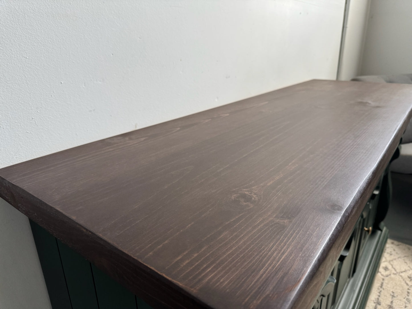 Sage Green Buffet with Dark Walnut Top