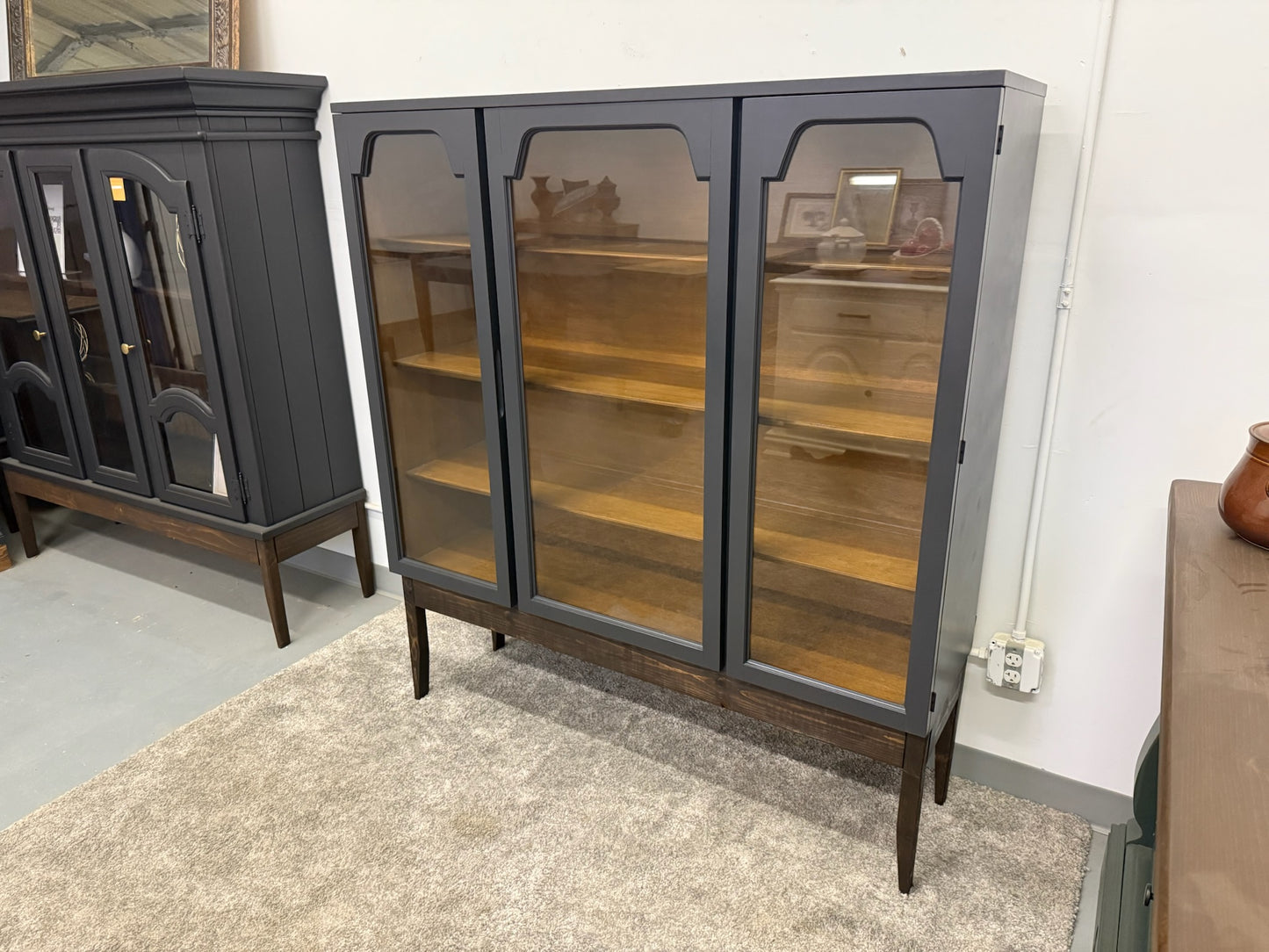 MCM Black Hutch with Wood Base