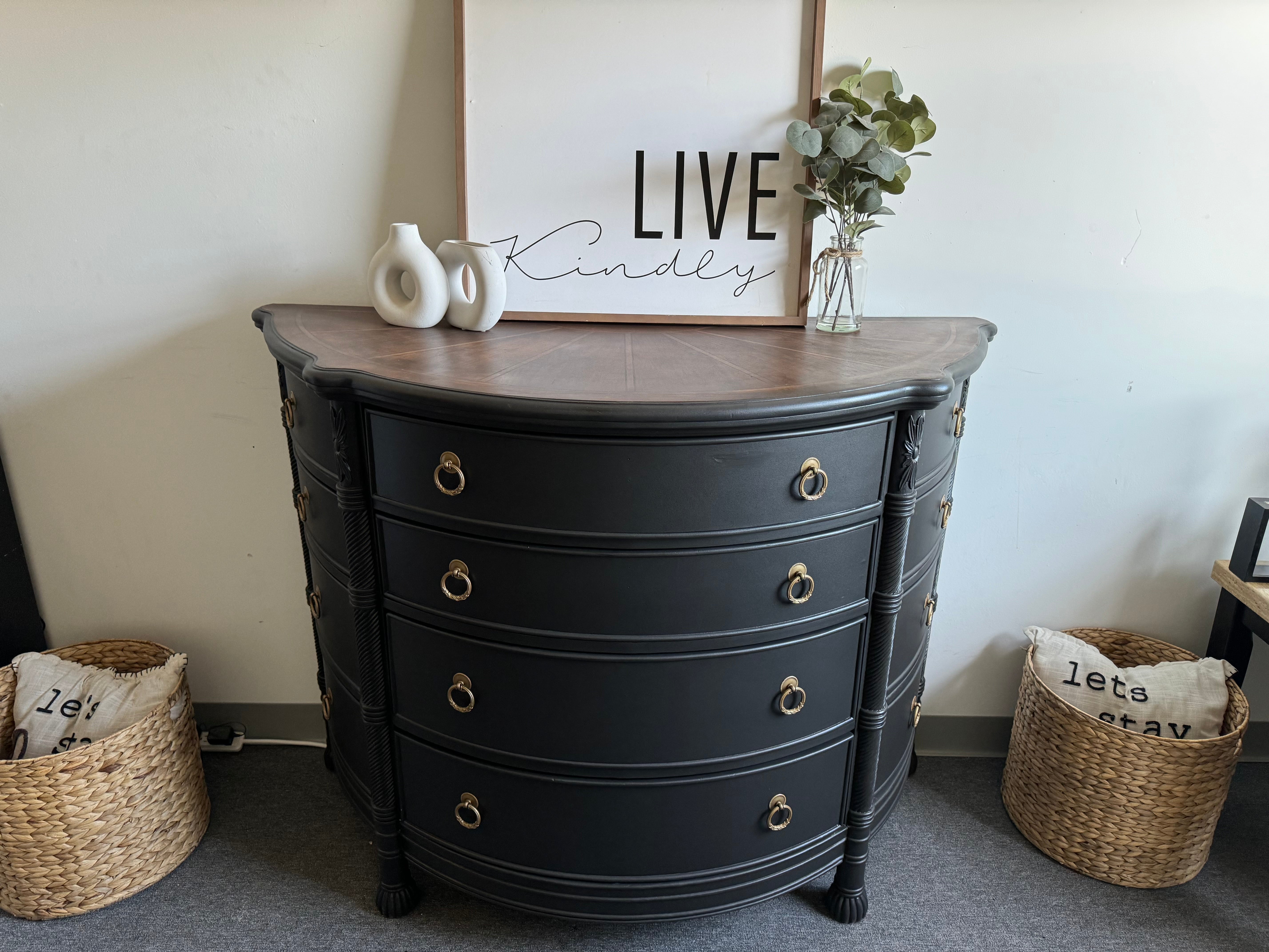 Semi-Circle Wooden Black dresser – VillelasCo Furniture