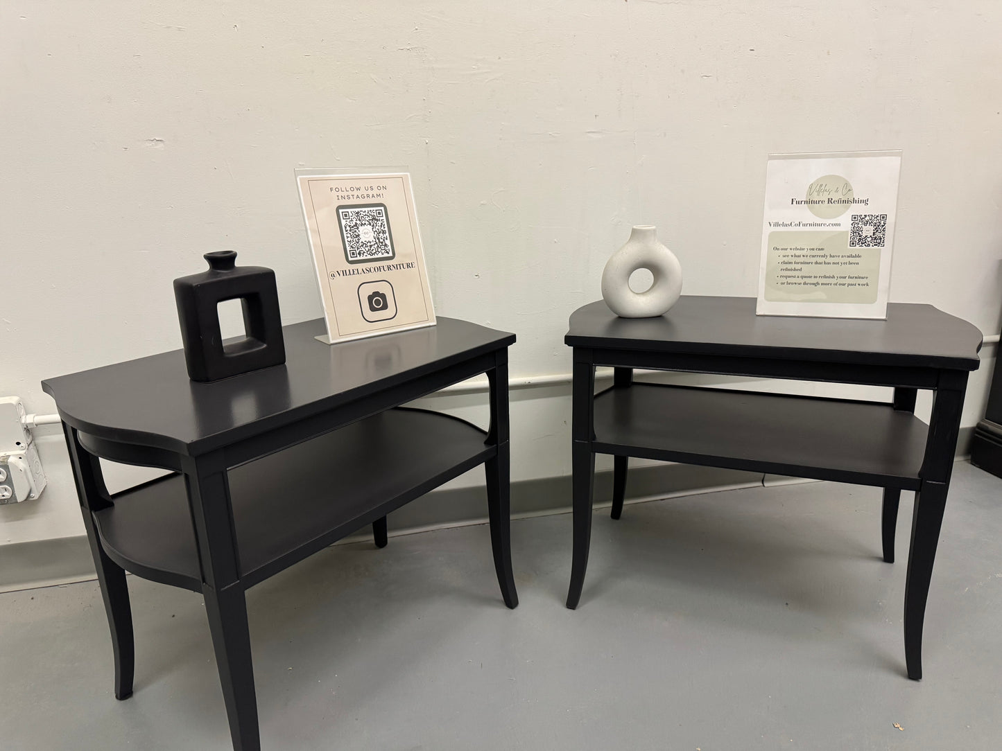 Set Of Two Black Accent Tables