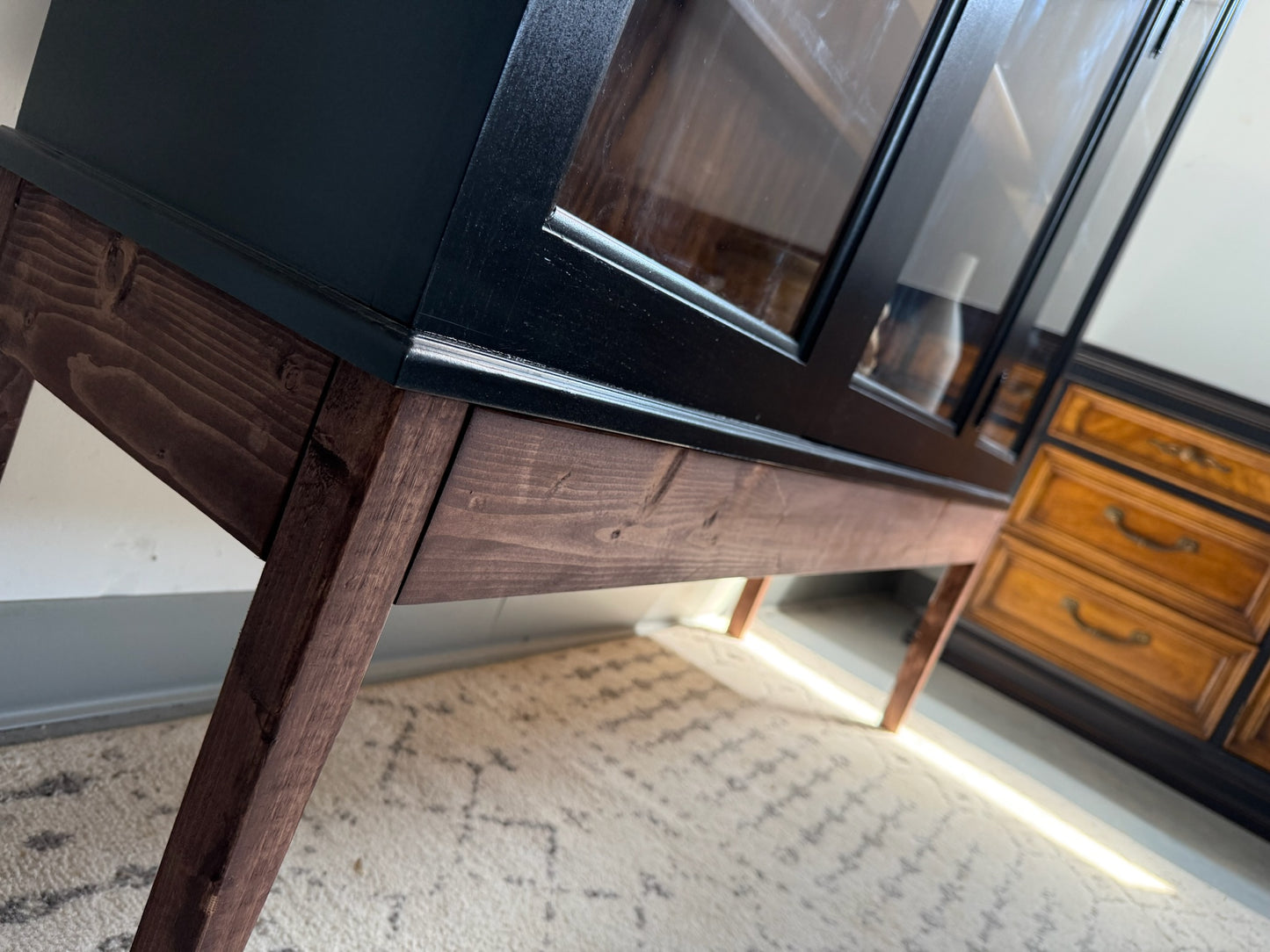Black Glass Display Hutch