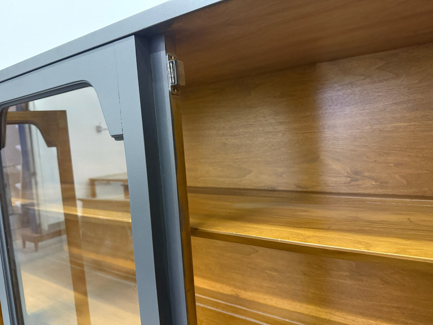 MCM Black Hutch with Wood Base