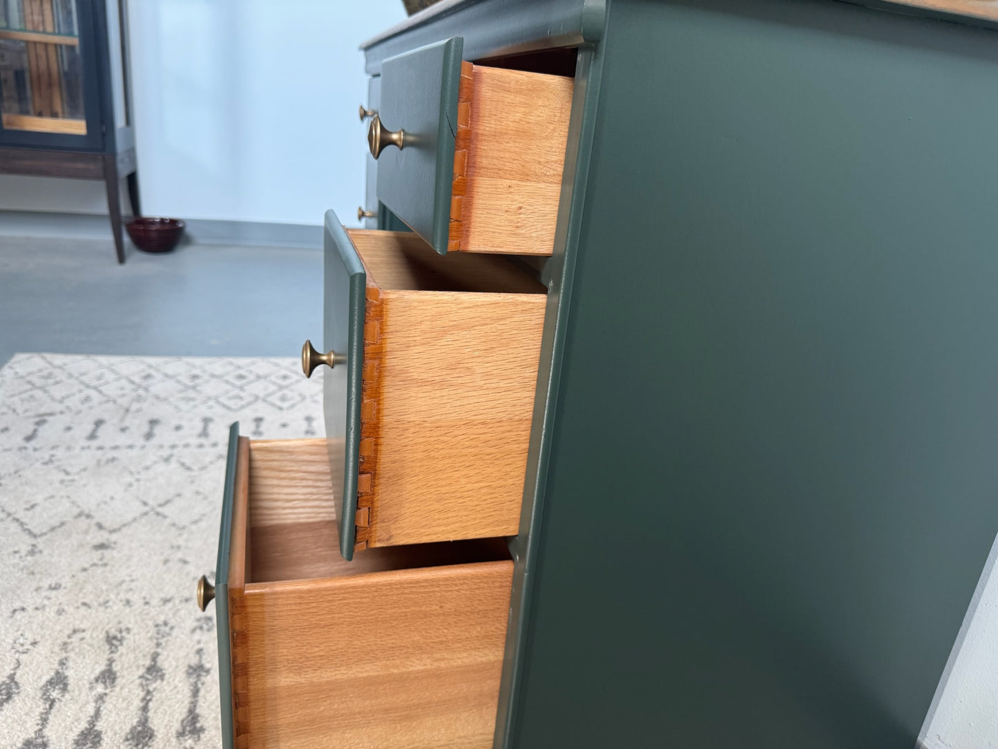 Deep Green & Stained Top