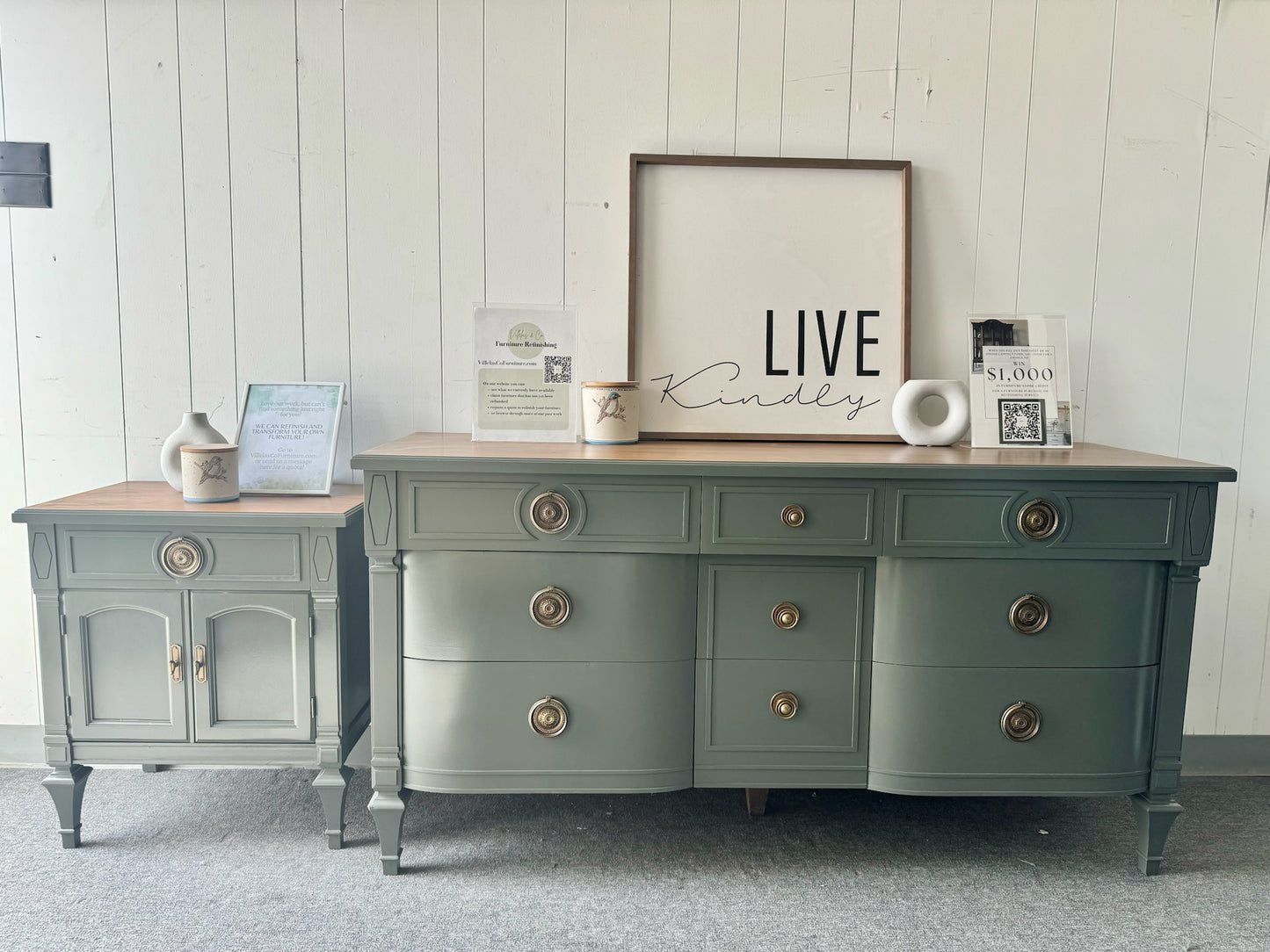 Sage Green Dresser & Nightstand