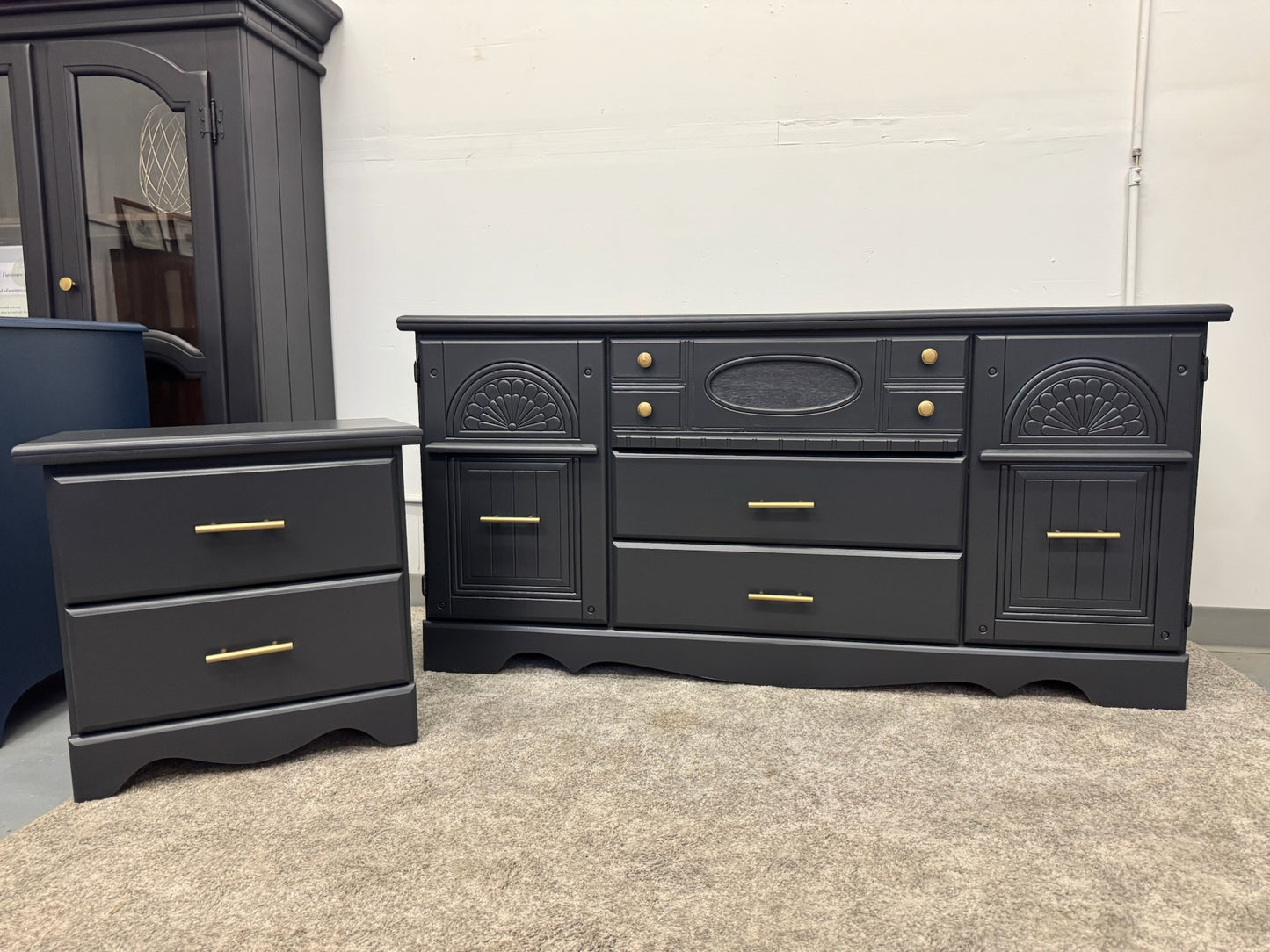Black Dresser & Nightstand Set