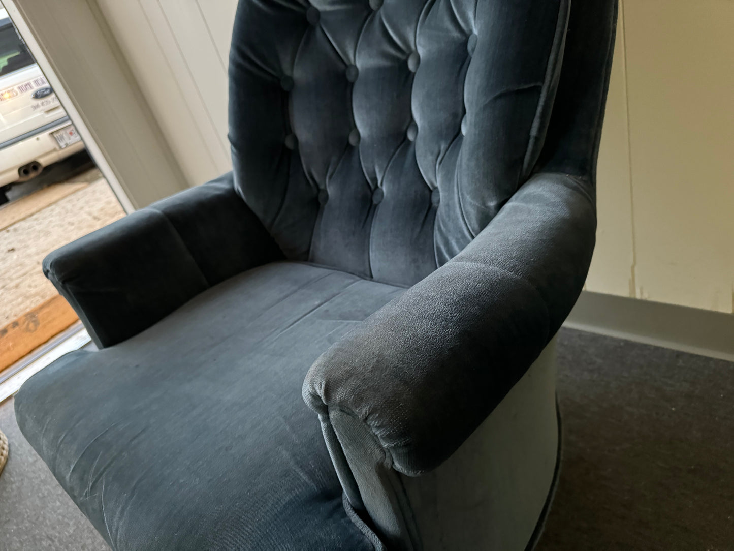 Blue Velvet Chair (Delivery available)