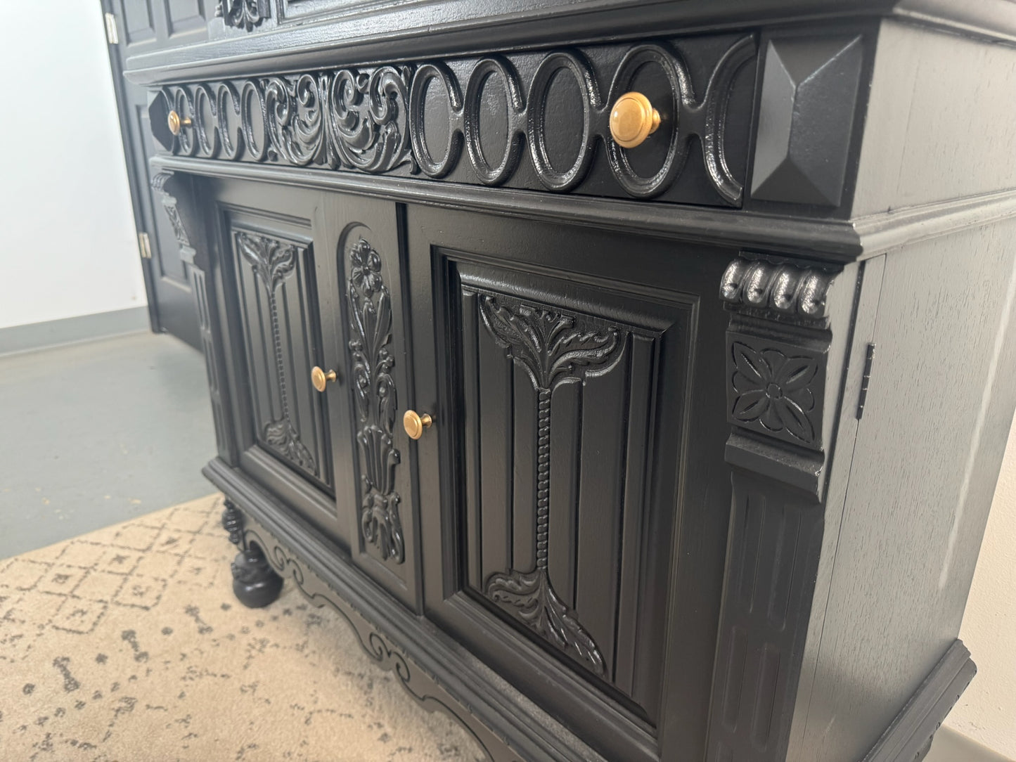 Black Ornate Armoire
