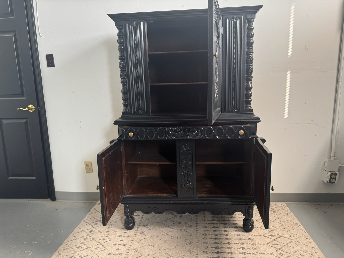 Black Ornate Armoire