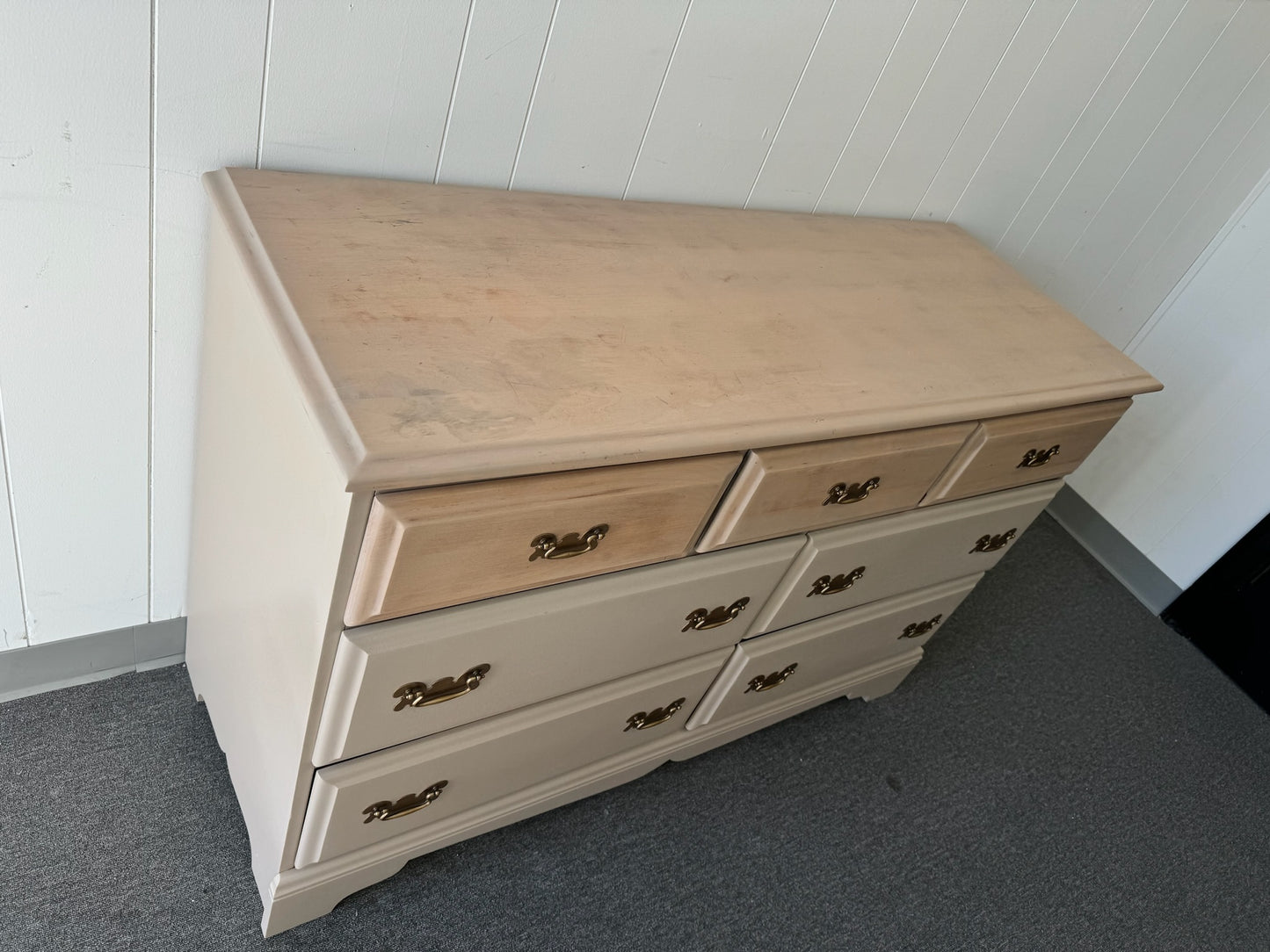 Beige Wood Dresser