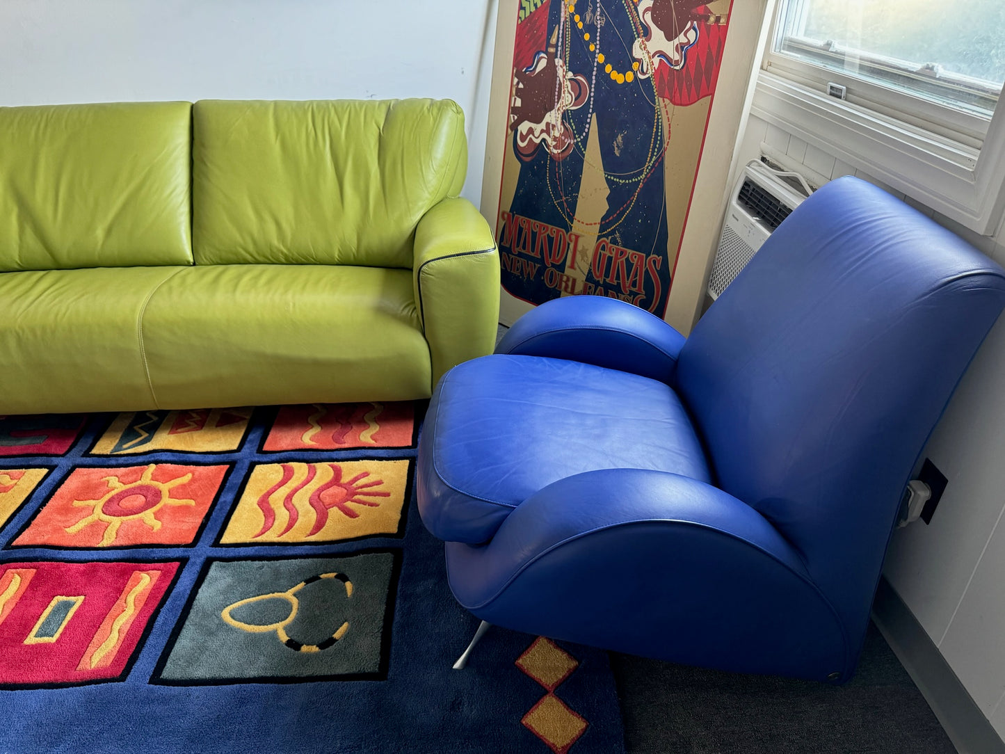 Rich Blue Leather Chair