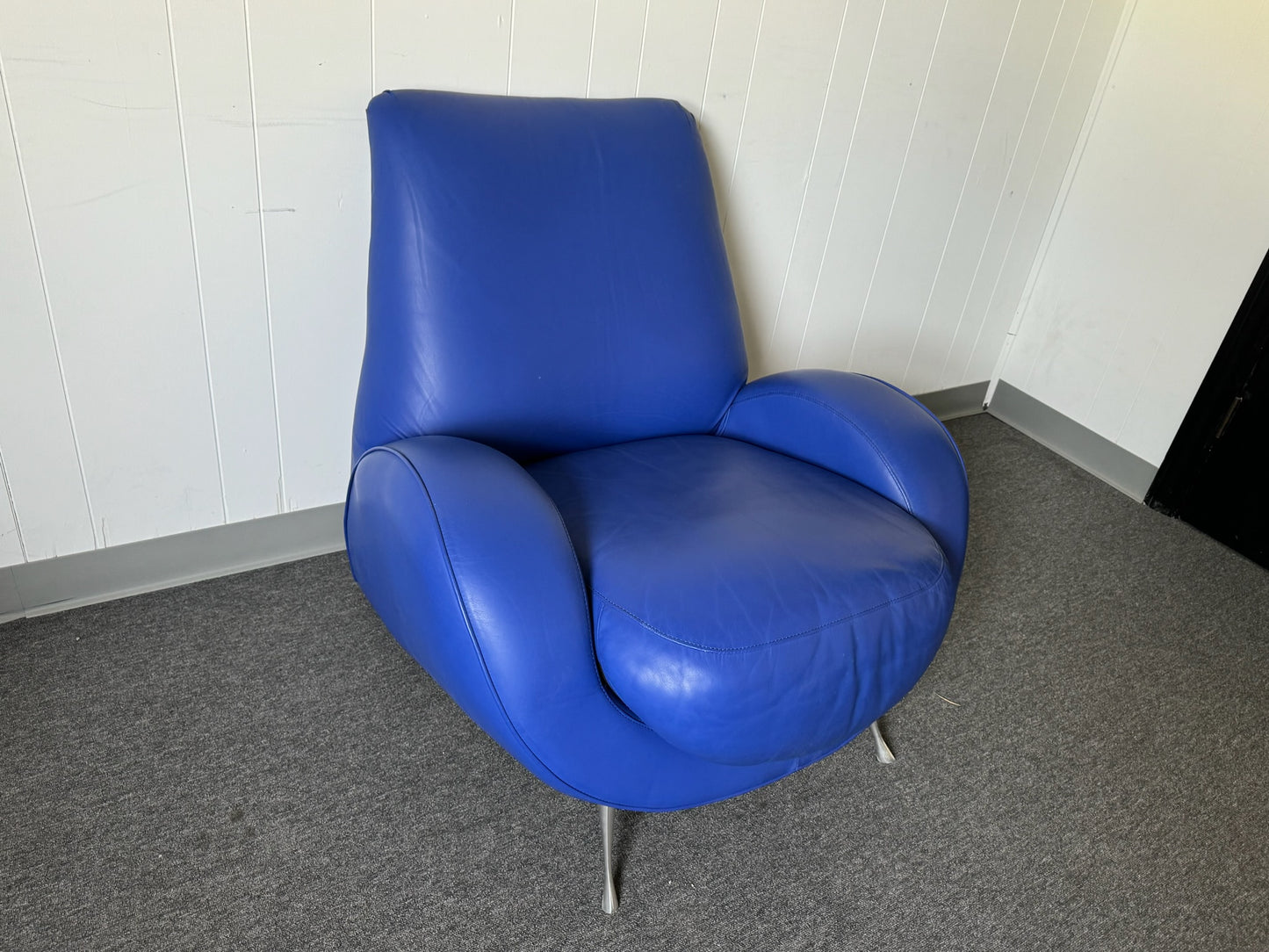 Rich Blue Leather Chair