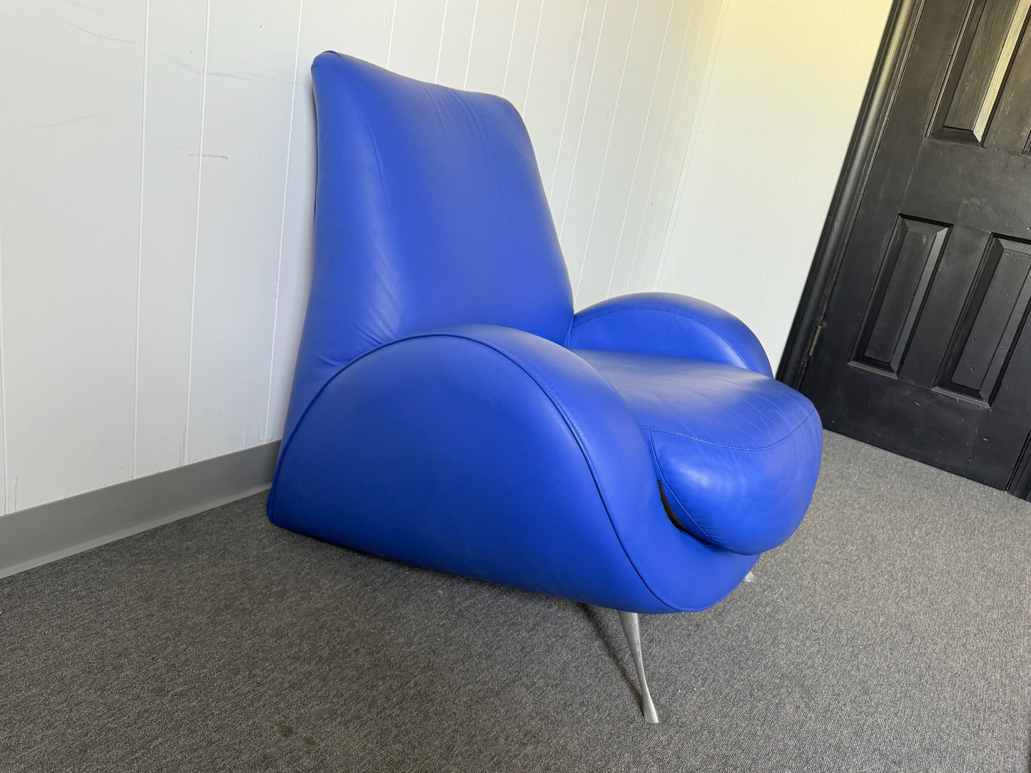 Rich Blue Leather Chair