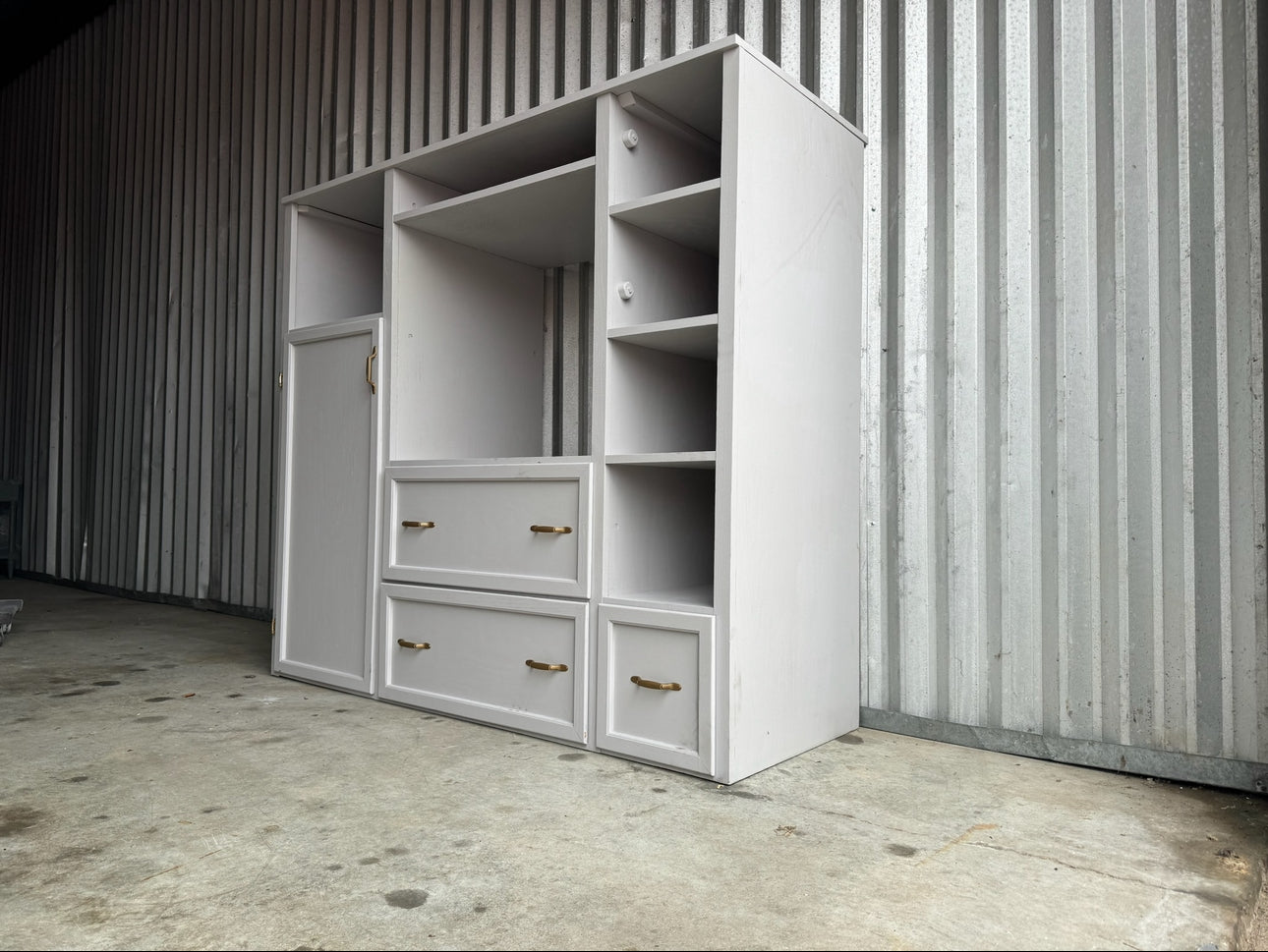 Gray Bookshelf/ Media Center
