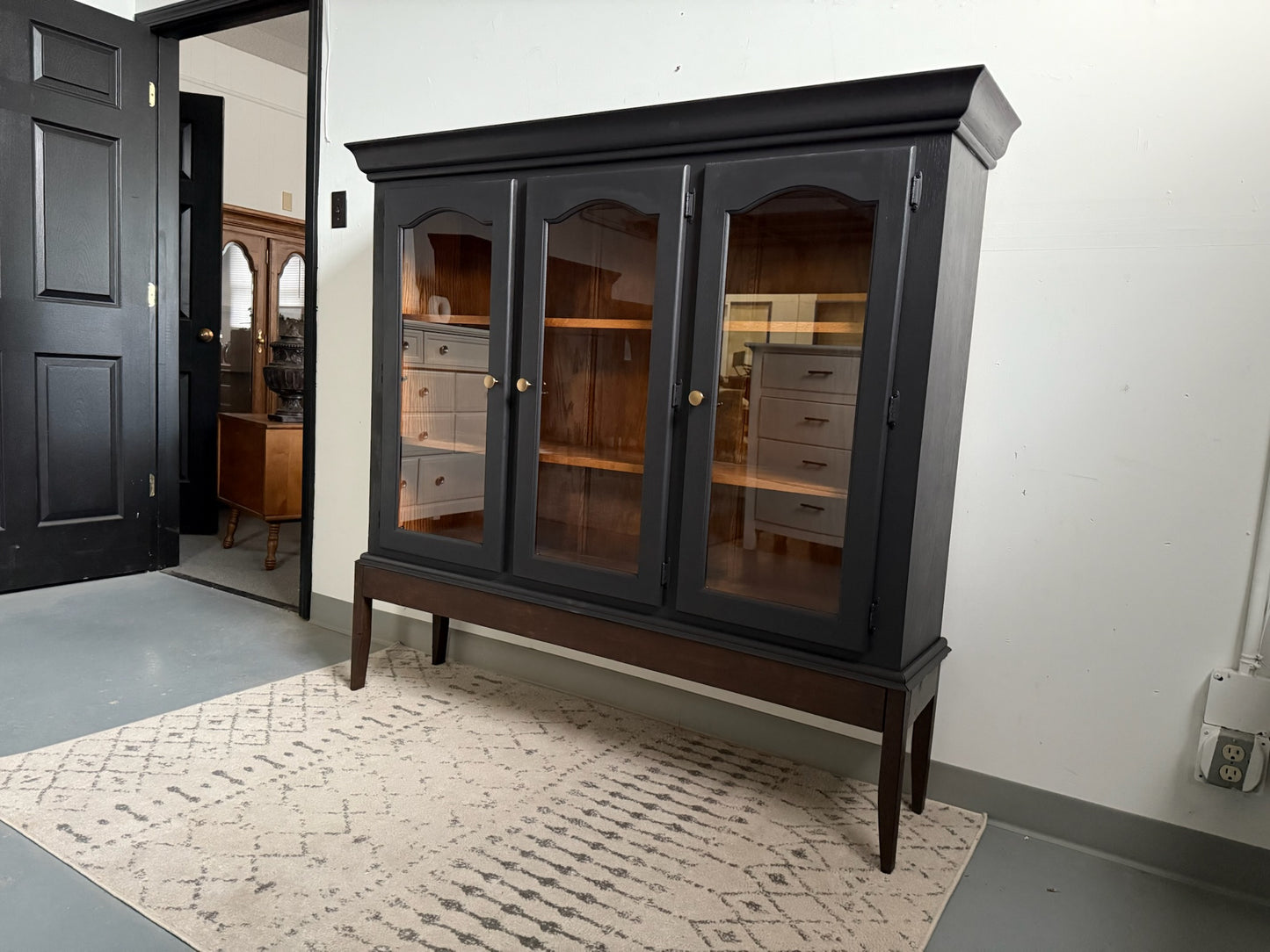 Hutch with Dark Walnut Base