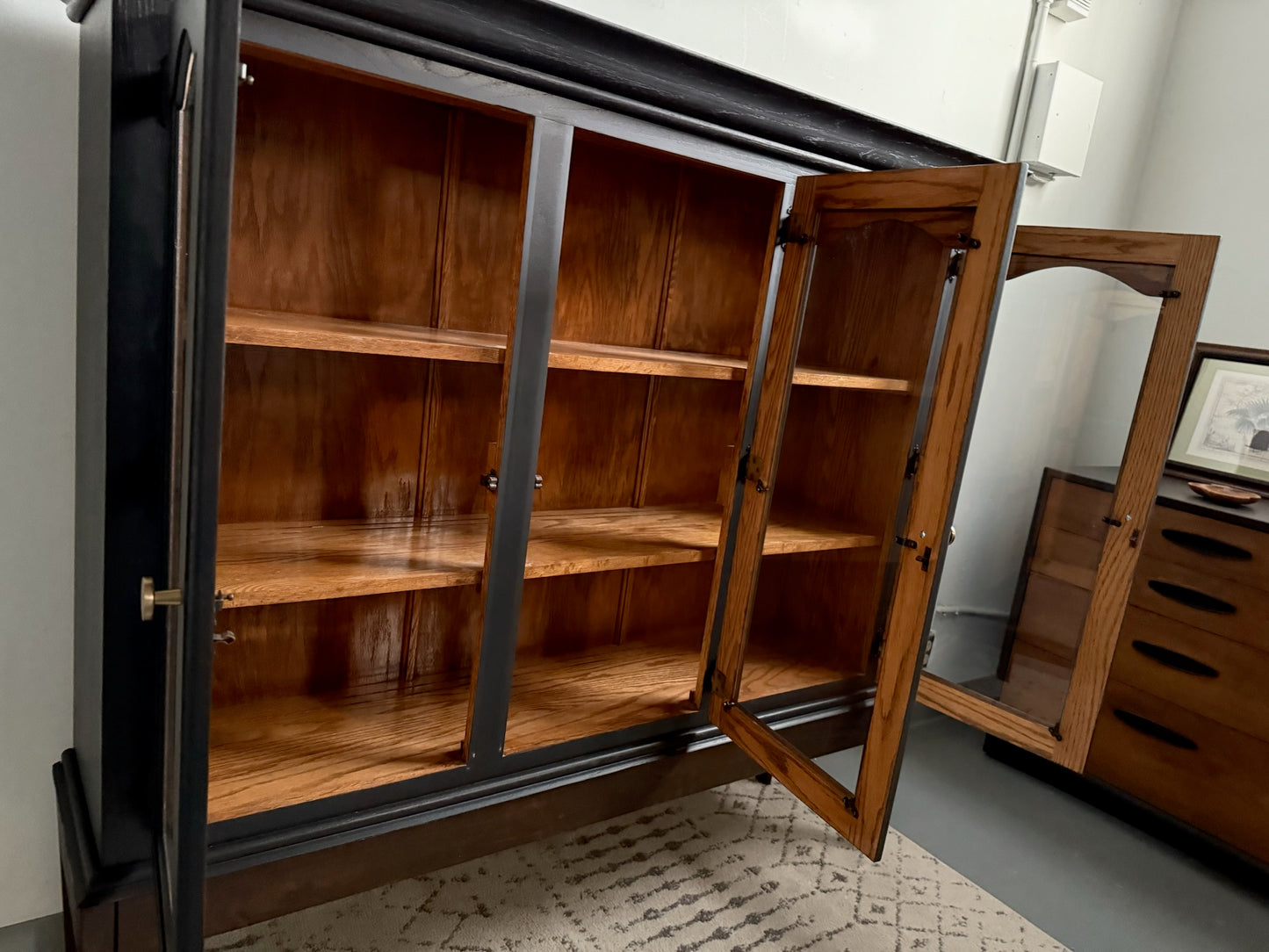 Hutch with Dark Walnut Base