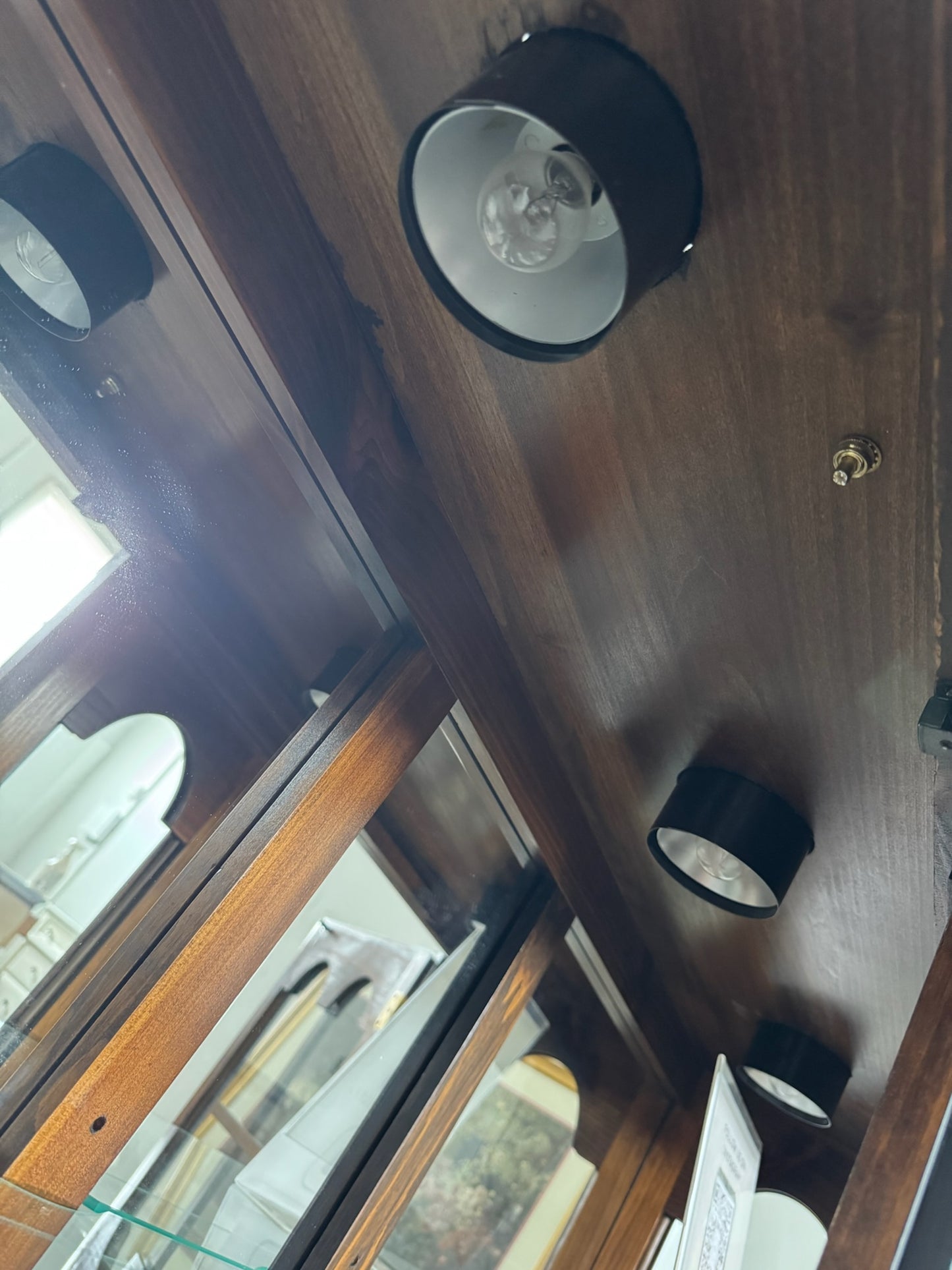 Black Hutch with Wooden Base