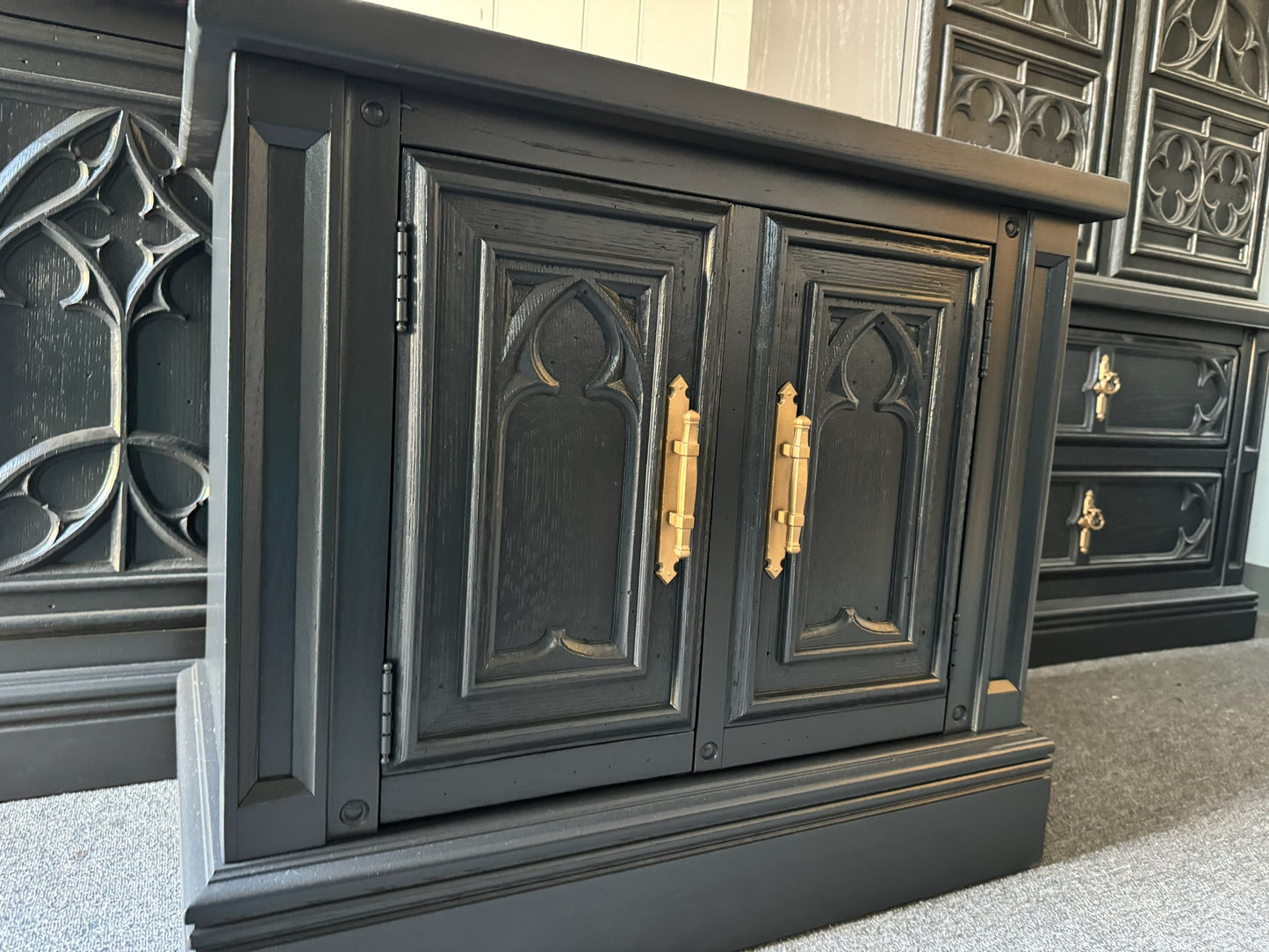 Black Vintage Dresser Set