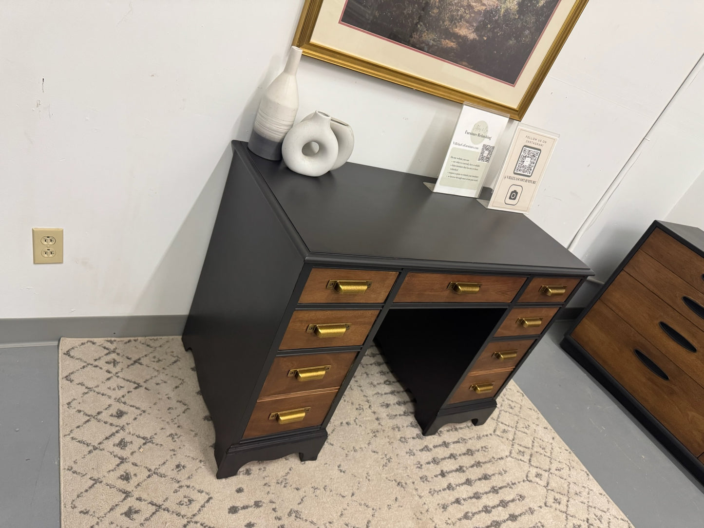 Black and Walnut Desk