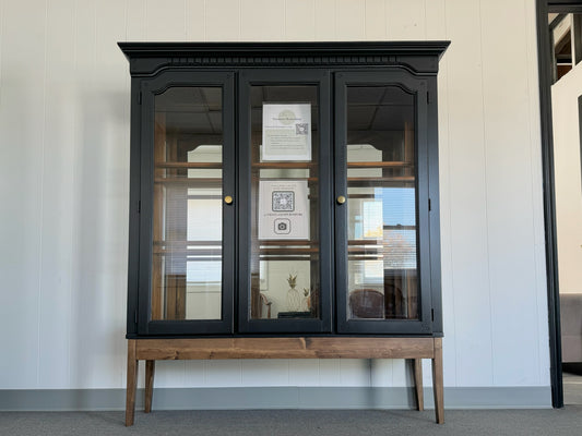 Black Hutch With Wood Base