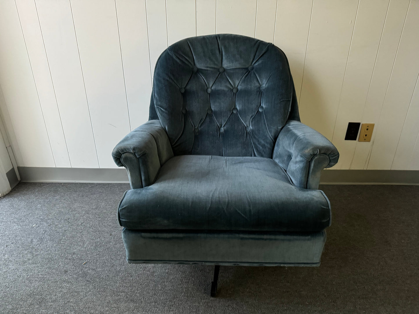 Blue Velvet Chair (Delivery available)