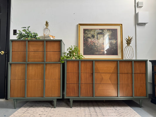 MCM Highboy & Lowboy Dresser Set