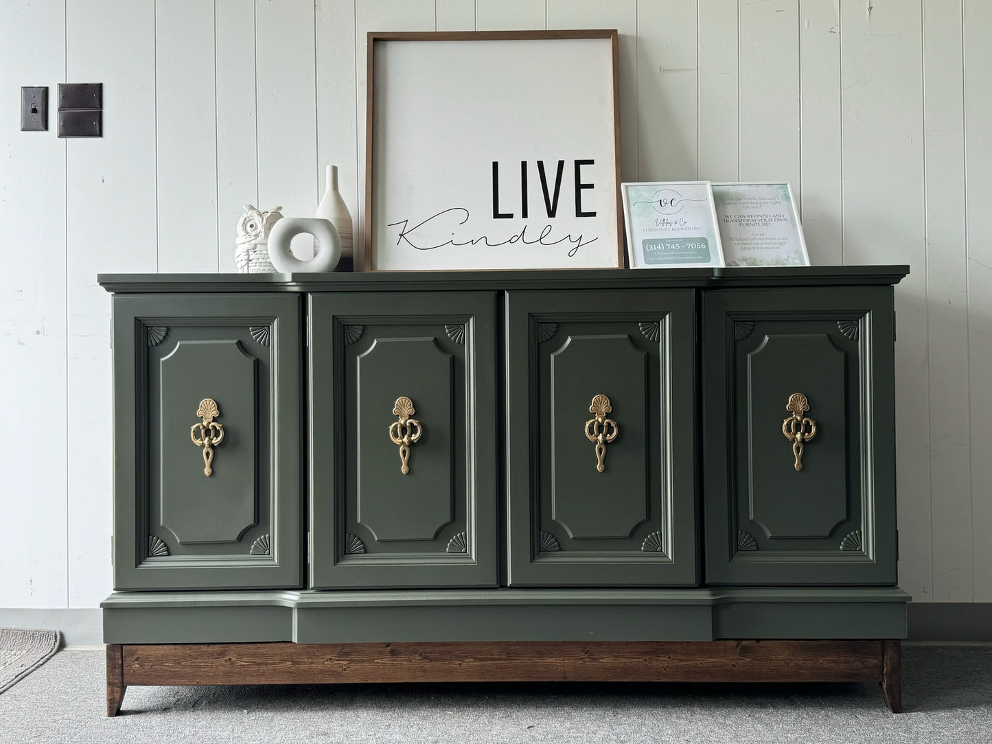 Large Deep Green Broyhill Buffet