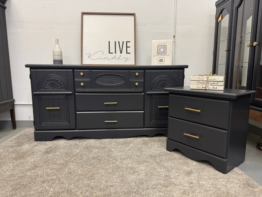 Black Dresser & Nightstand Set
