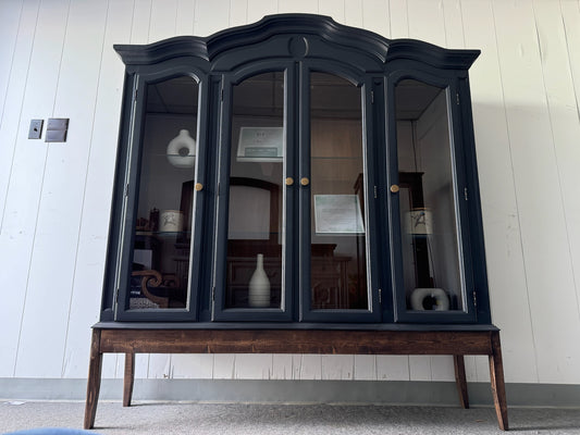 Black Hutch With Wood Base