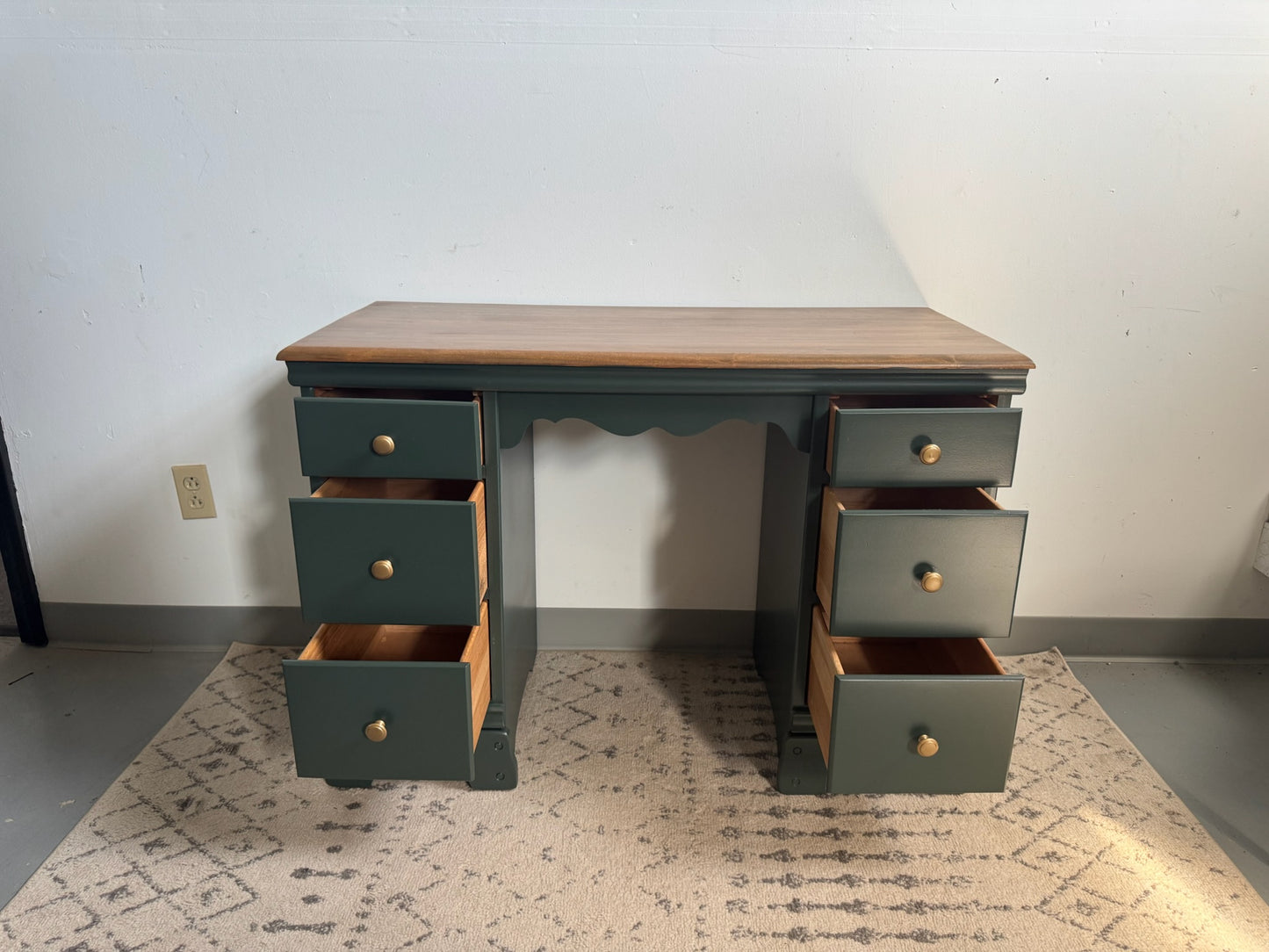 Deep Green & Stained Top