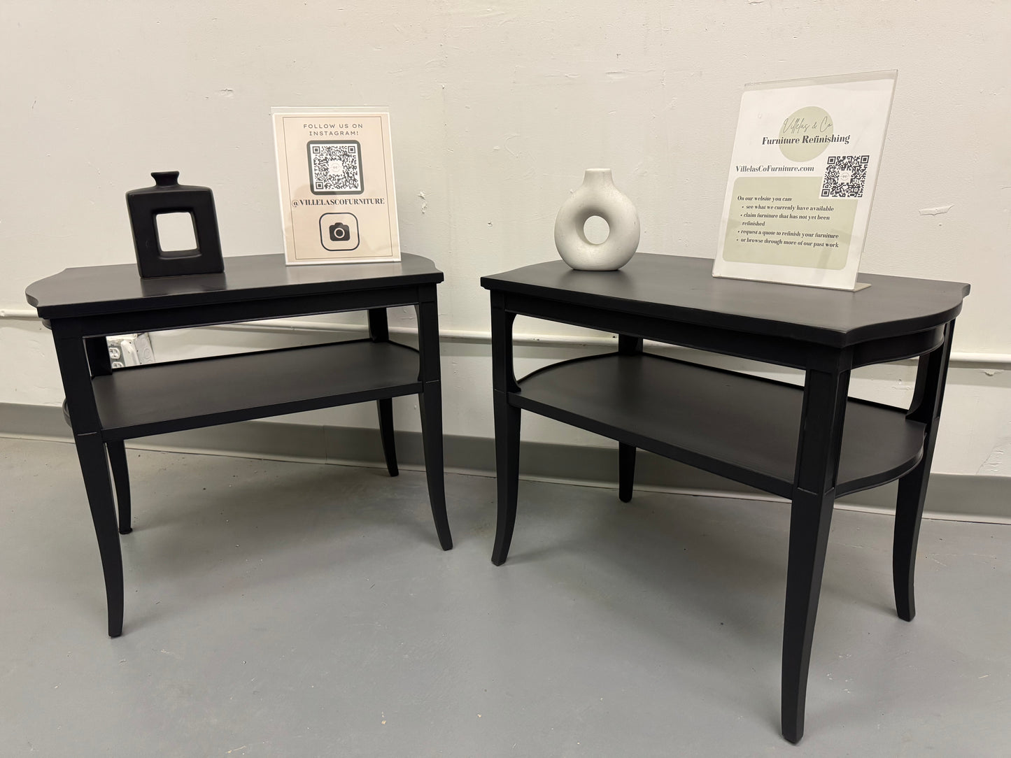 Set Of Two Black Accent Tables