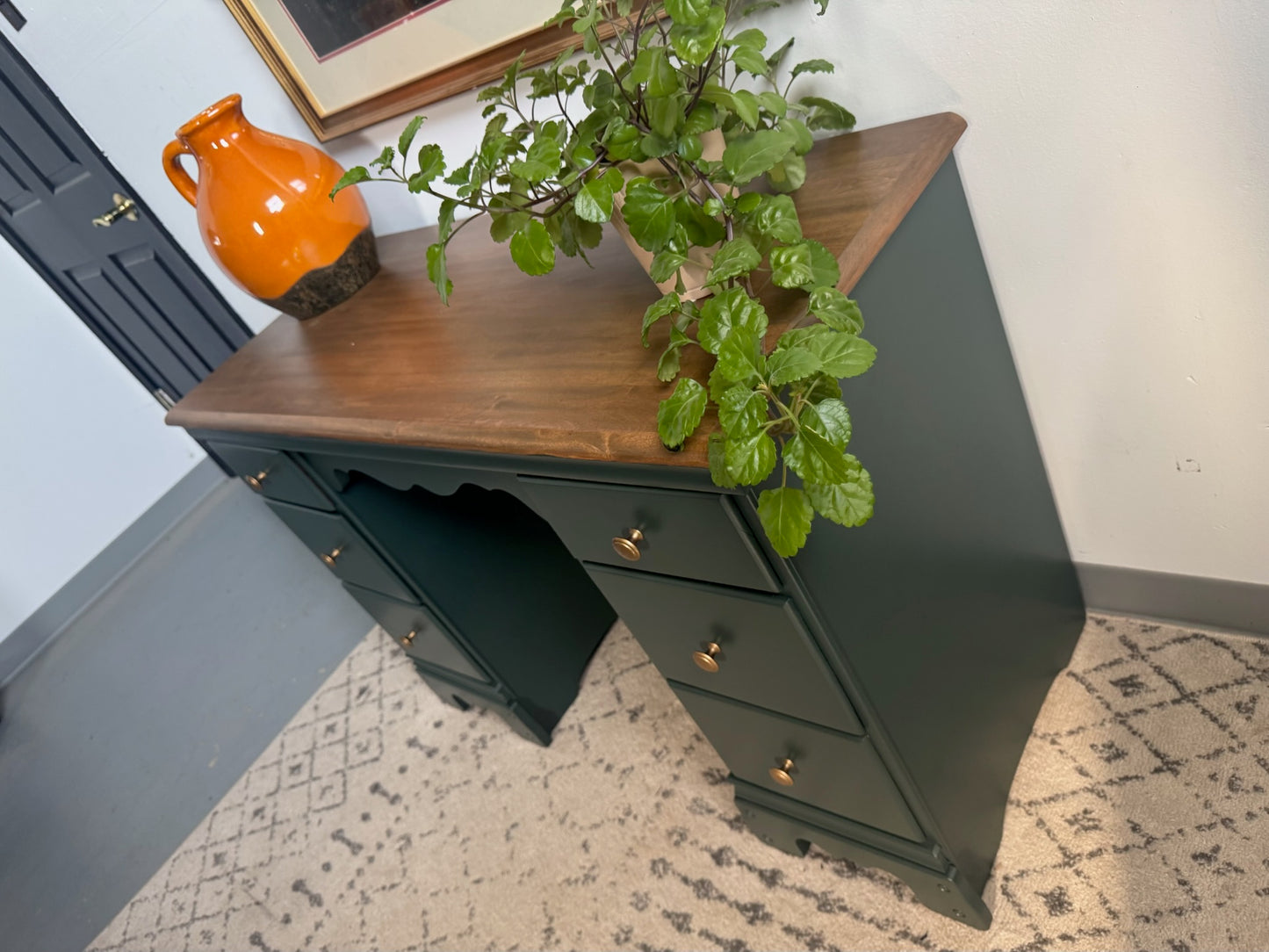Deep Green & Stained Top