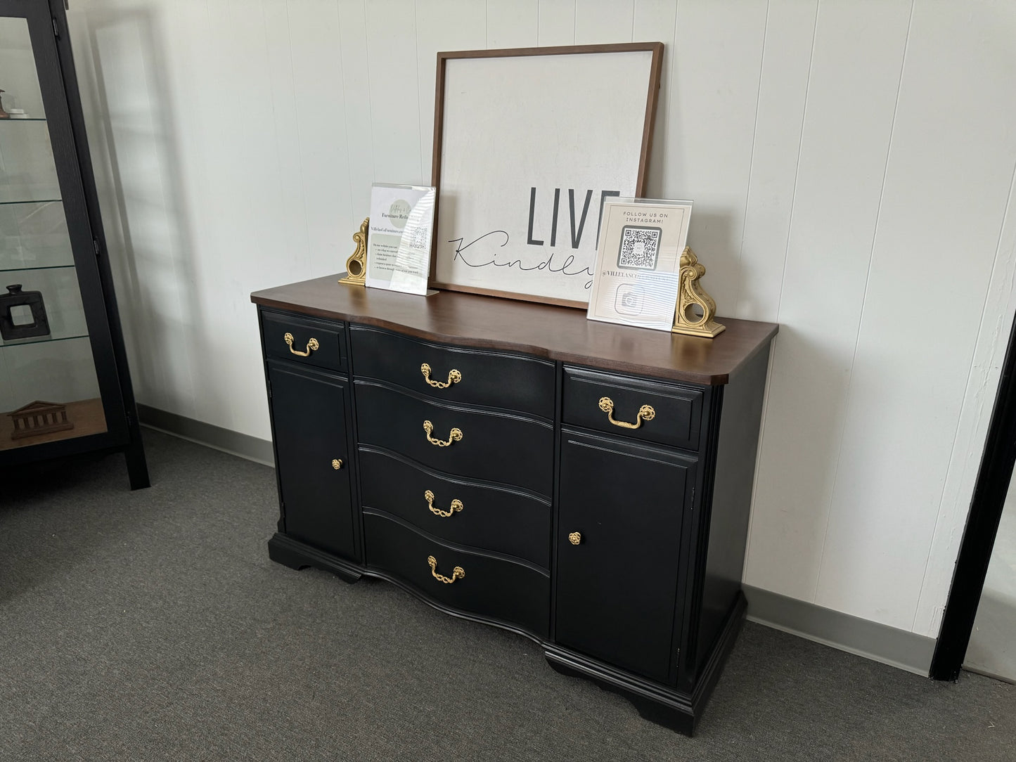 Stained Top Black Buffet