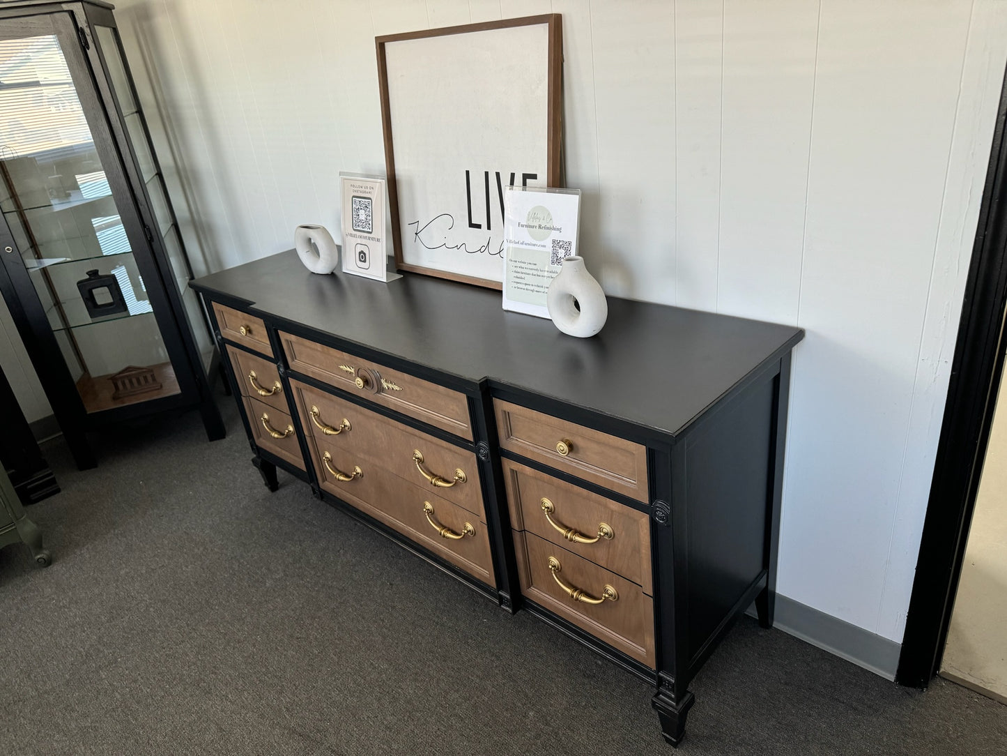 MCM two toned black Dresser