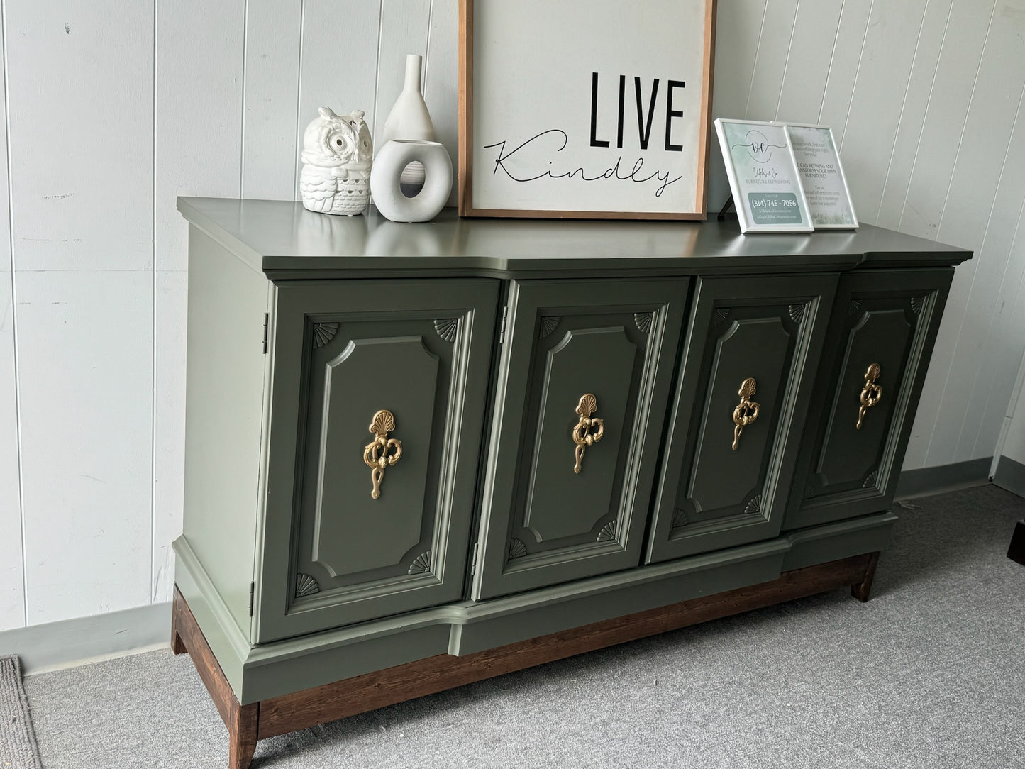 Large Deep Green Broyhill Buffet