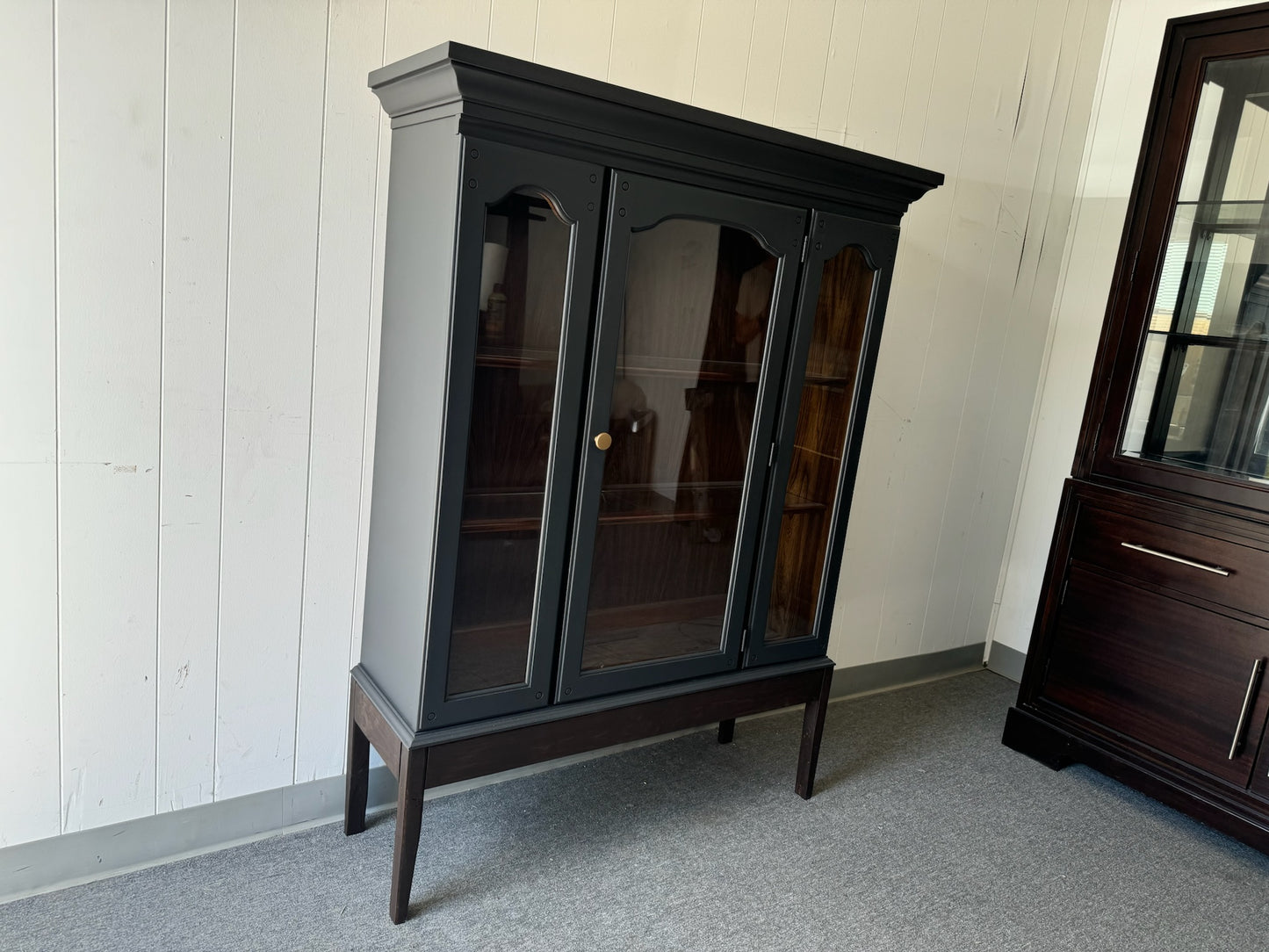 Black Hutch with Wood Base