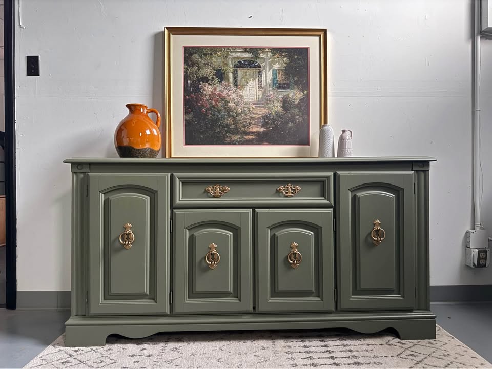 Large Broyhill Credenza in Sage Green