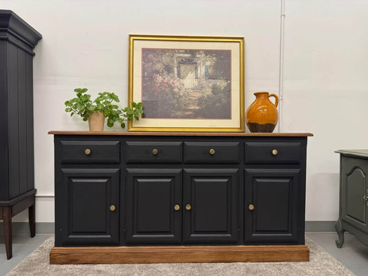 Black Buffet with Walnut Accents