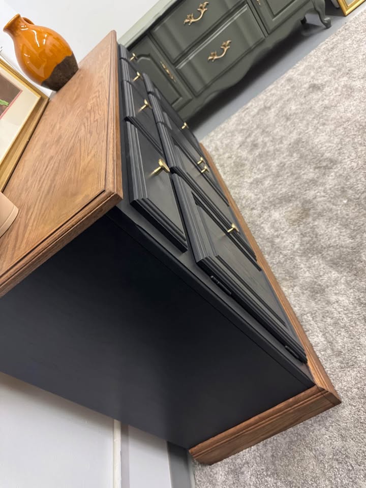 Black Buffet with Walnut Accents